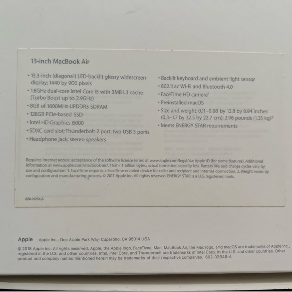 MacBook Air Original Box + Unused Apple Power Adapter Pristine Condition - Picture 3 of 7